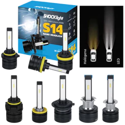 Lâmpada Super Led Nano Shocklight S14 H1 H3 H4 H7 H8 H11 H16 H27 HB3/HB4