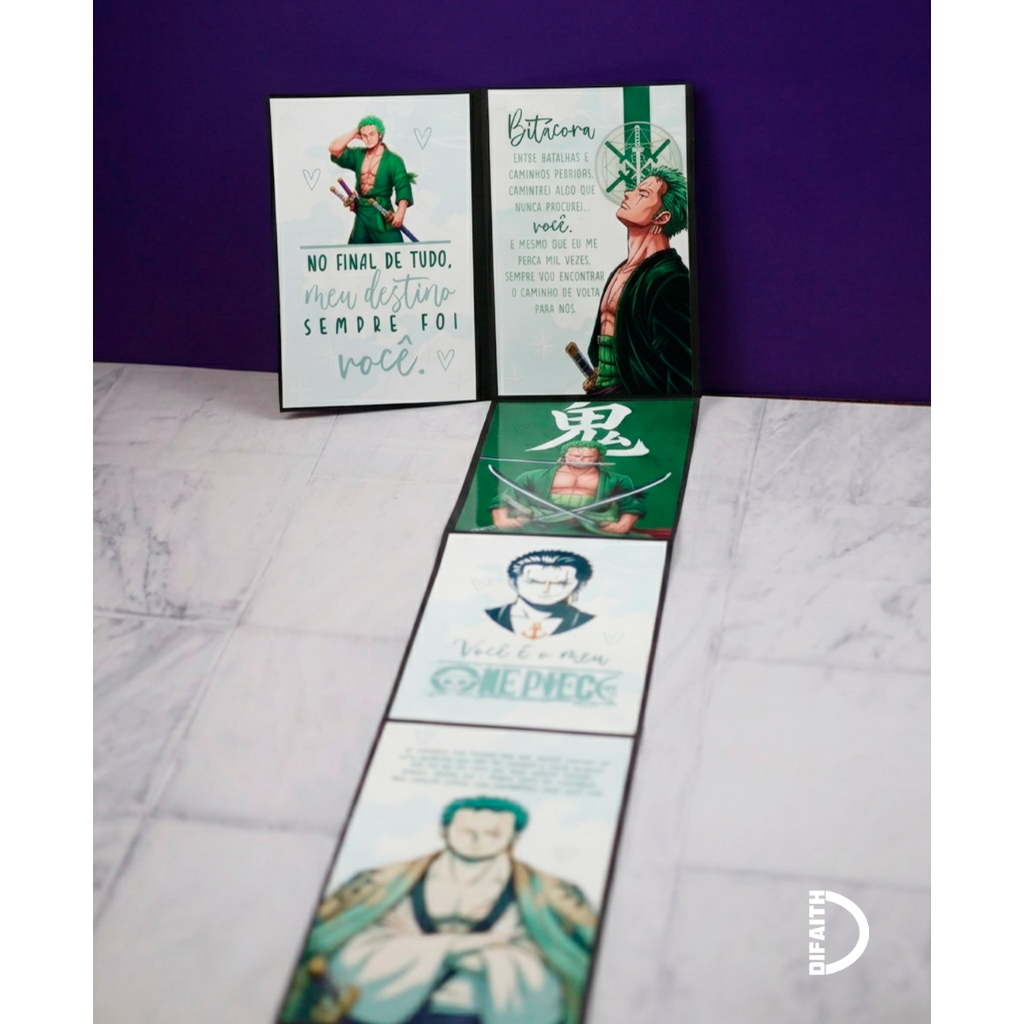 Cartão Sanfona Roronoa Zoro - "Meu Destino é Você"