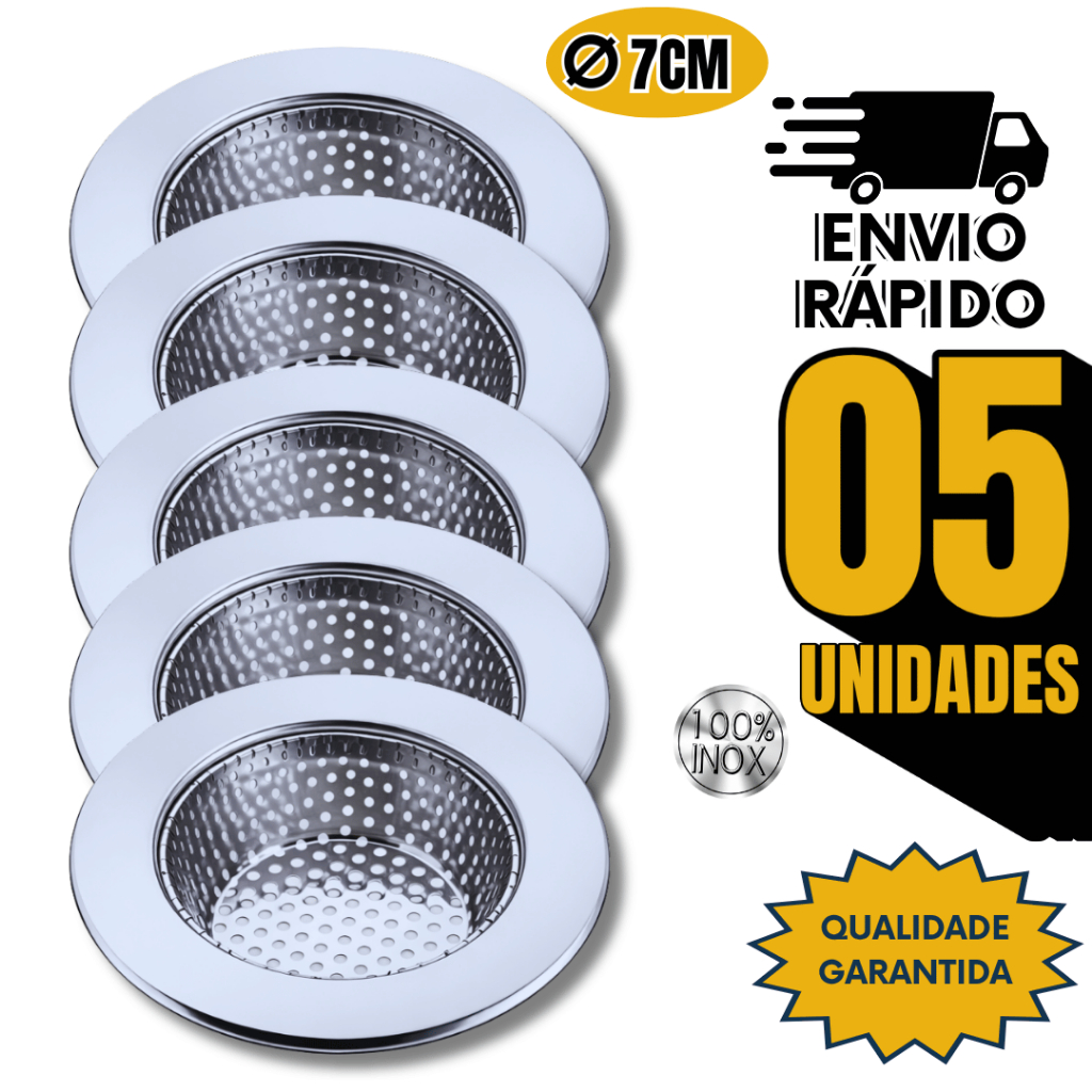 Conjunto Ralos Pra Pia Com Borda Inox Cozinha 9cm Ralinhos Cozinha Restaurantes Multiuso Utilidades