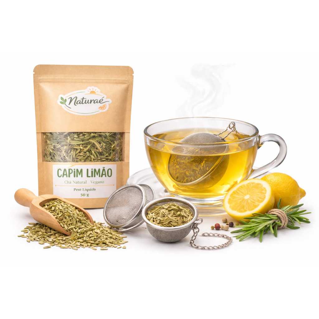 Imagem Chá de Capim-Limão Premium 50g Naturaé –  natural, Calmante, Refrescante, Digestivo, Bem-estar e Vegano.