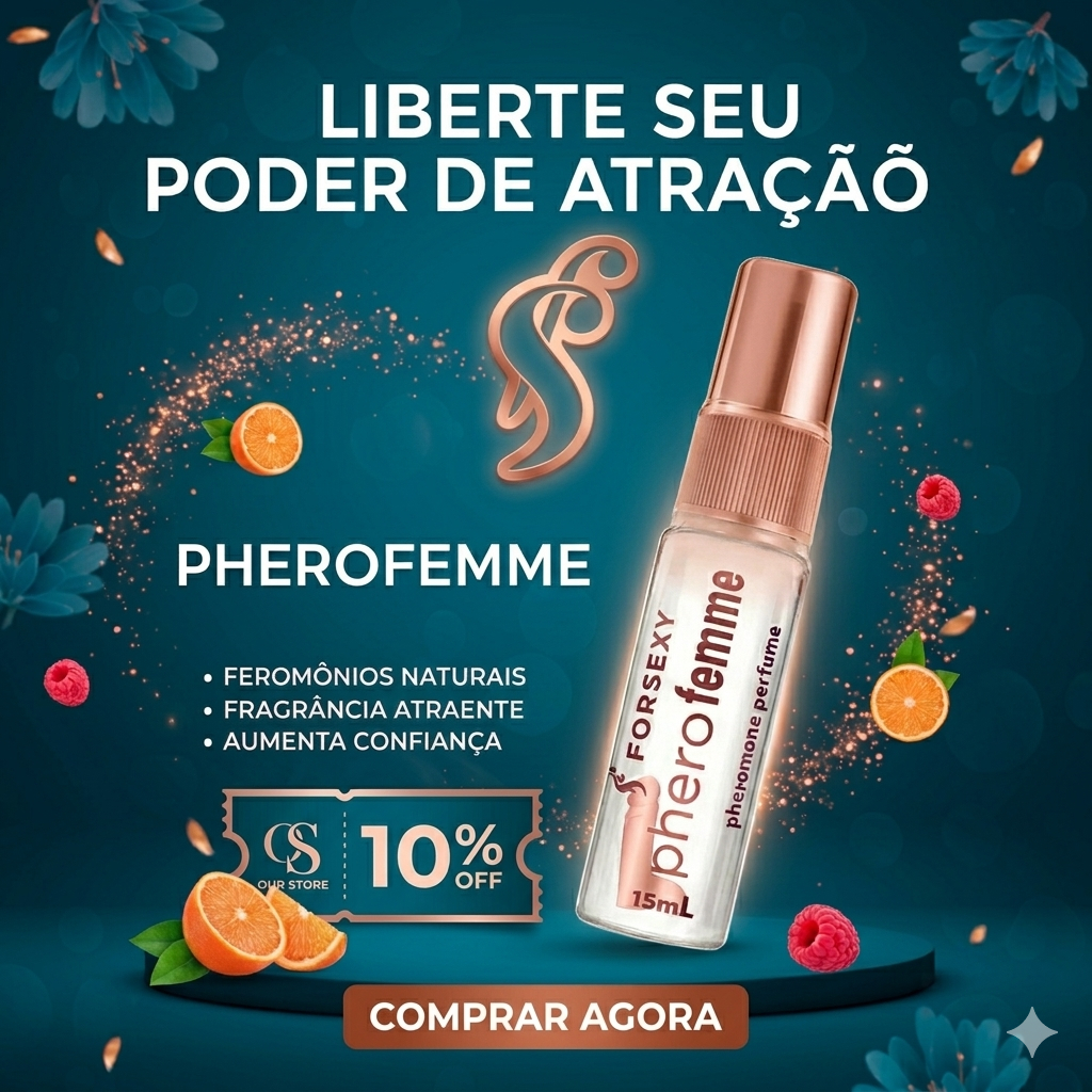 Perfume Pherofemme  com Feromônios 15ml | Atração e Sedução Elegante para Beleza e Bem-Estar