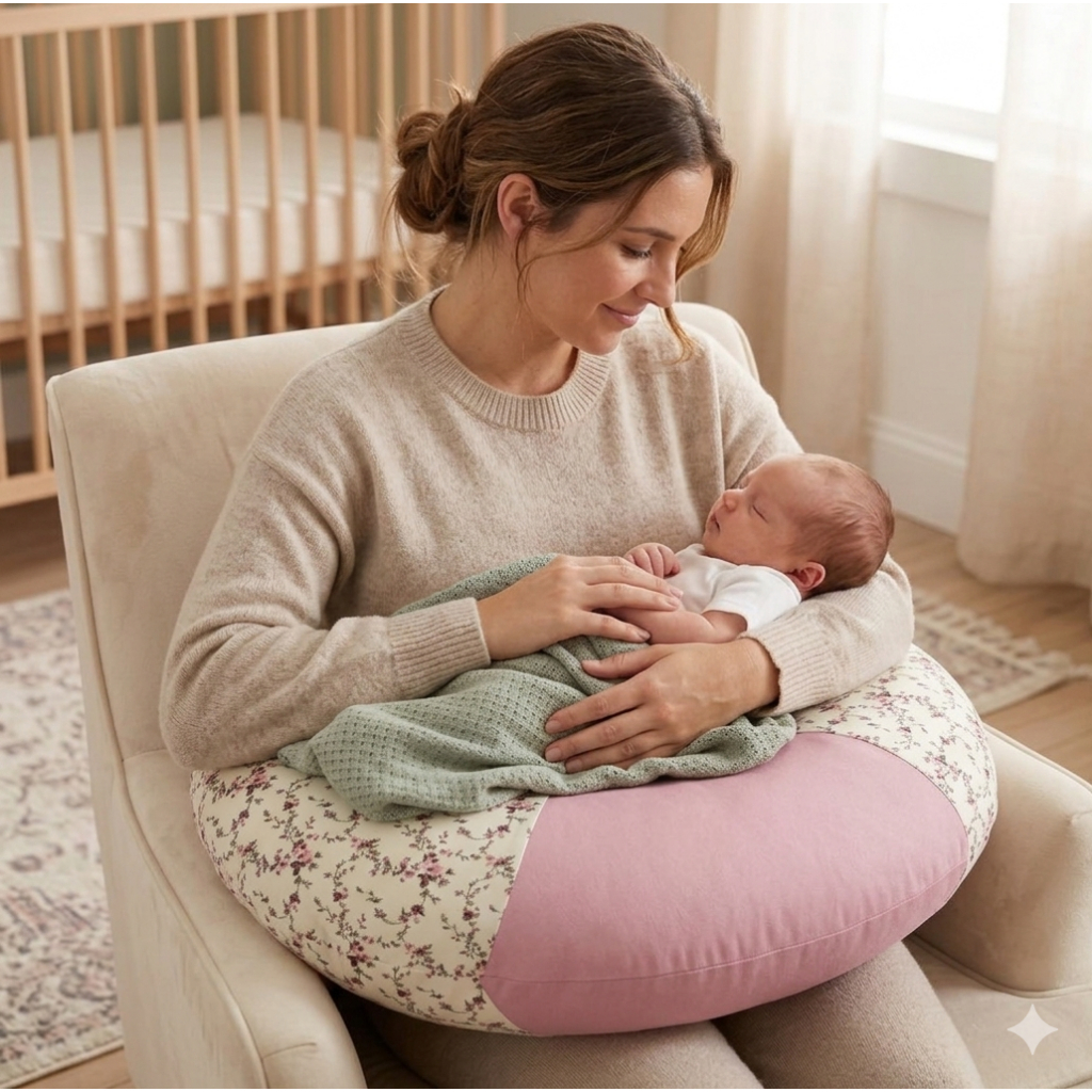 CAPA para Almofada de Amamentação Bebê 50x50cm – Capa Avulsa Macia, Lavável e Confortável para Apoio na Amamentação