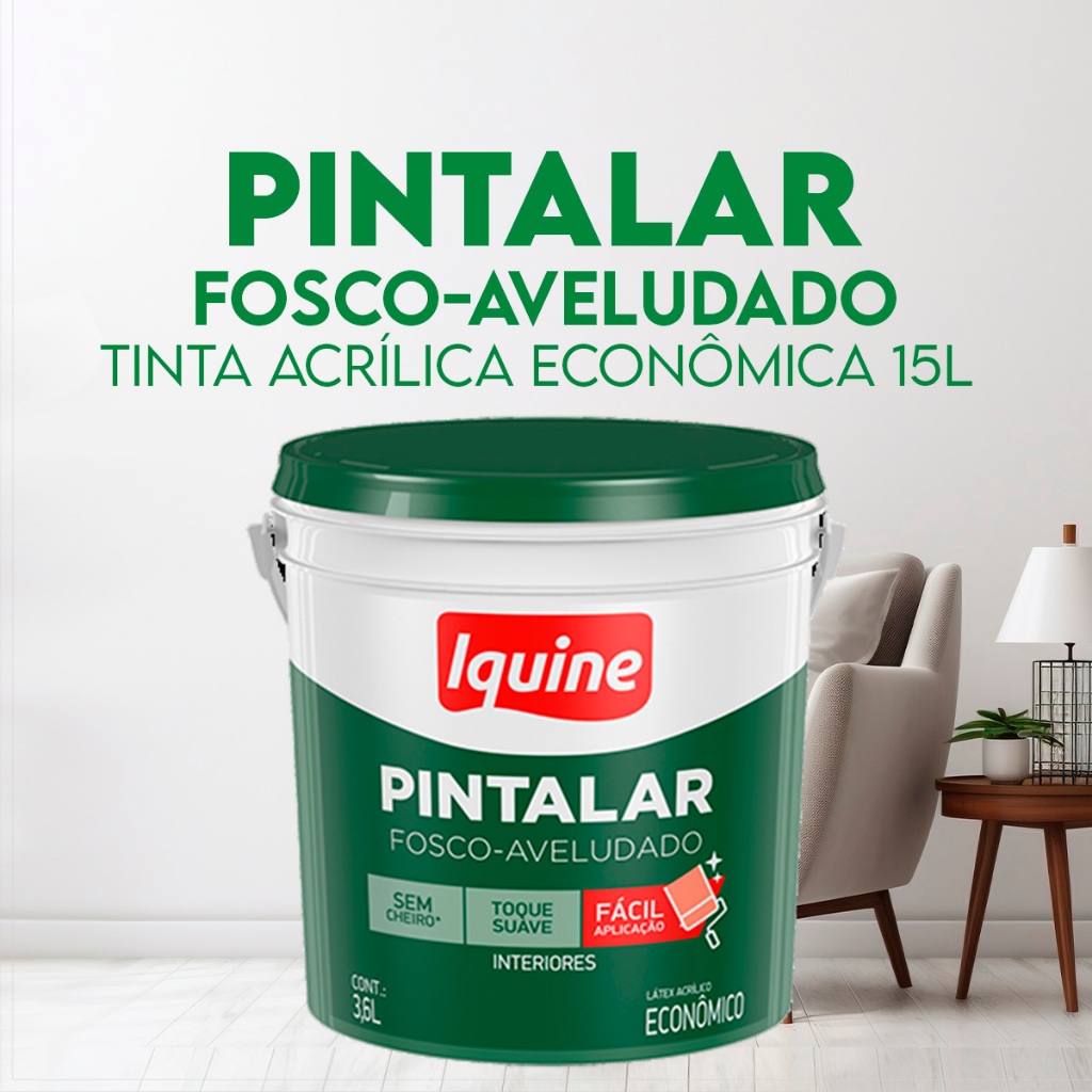 Tinta Econômica Látex Acrílica Fosca Pintalar 3,6 litros Iquine  Escolha a Cor