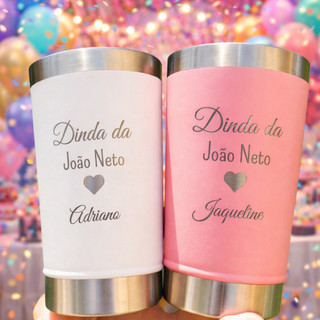 kit 2 copo térmico convite  MADRINHA/PADRINHO DINDA/DINDO Personalização