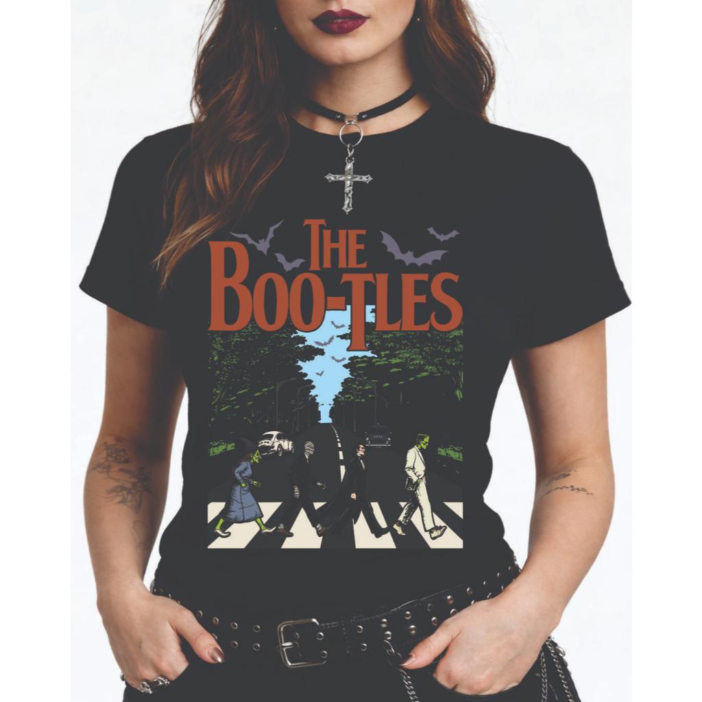 Camiseta Unissex 100% Algodão Banda The Beatles, Blusa de Banda Rock Terror Personagens ESTAMPA GRANDE EFEITO HALFTONE