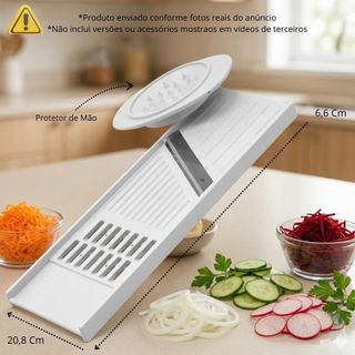 Fatiador Cortador Ralador de Legumes Manual Multiuso Queijos Frutas Legumes Lâmina Inox 21 Cm Keita.