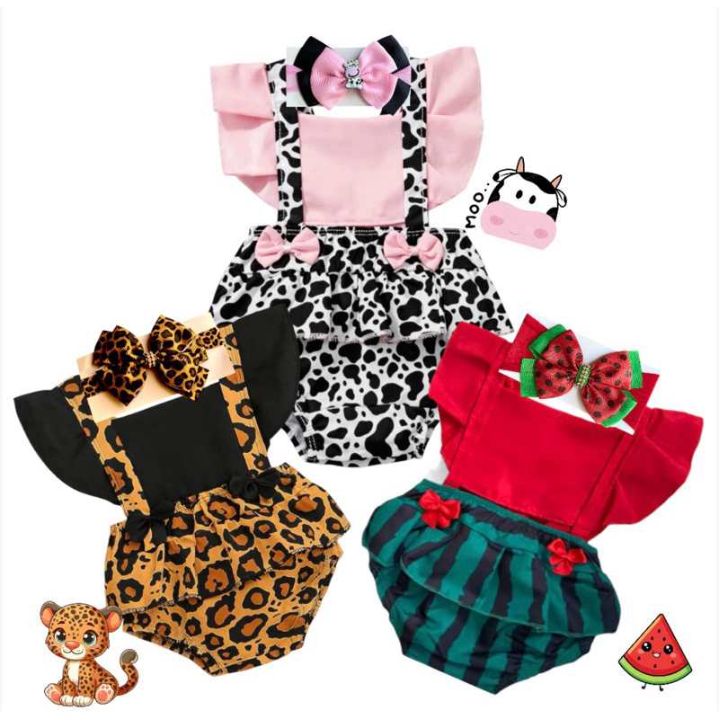 Romper Jardineira Body Tematico Bebê + Laço Melhores Temas Escolha Modelo em Oferta na Shopee