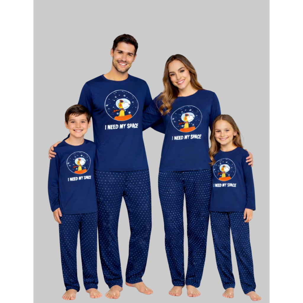 Kit Família Pijama Longo Inverno Pai Mãe Filho Filha Confortável Estampado Promoção em Oferta na Shopee