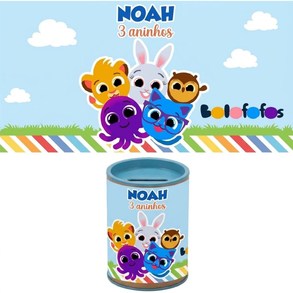 Rótulos Adesivos para cofrinhos Personalizados No Tema Bolofofo festa infantil- Lembrancinha de Aniversário
