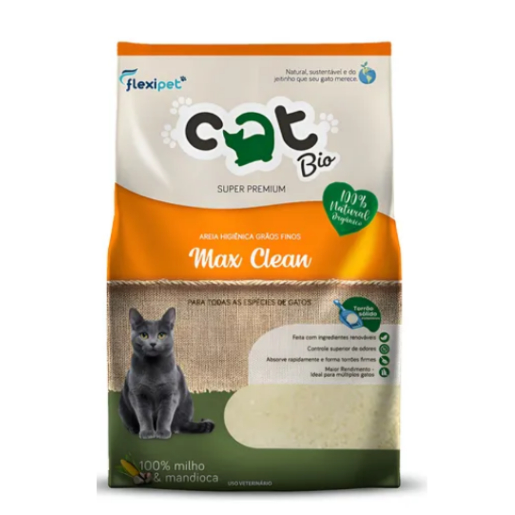 Areia Catbio Biodegradável 4 Kg - Max Clean - Grãos Finos