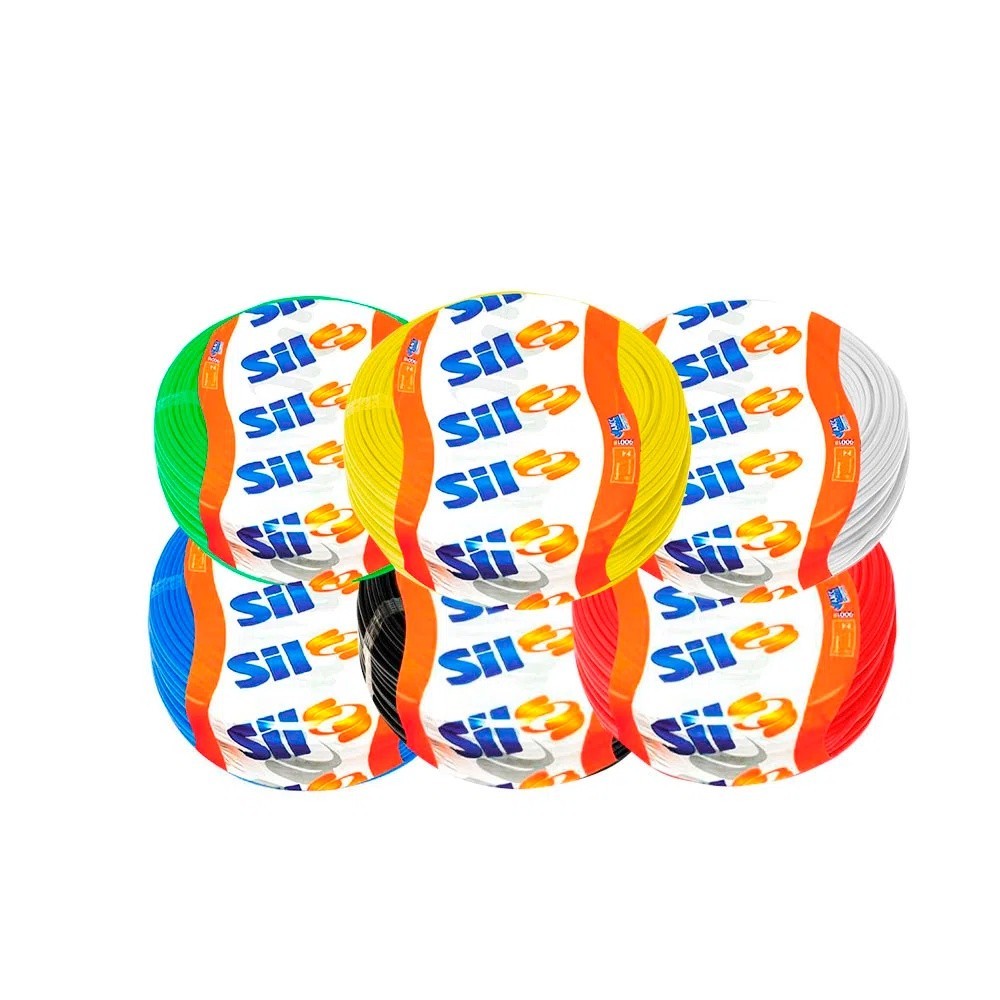 Fio Cabo Flexível Antichama SIL 6mm Rolo 50 ou 100 Metros 750v Todas as Cores - Original Sil