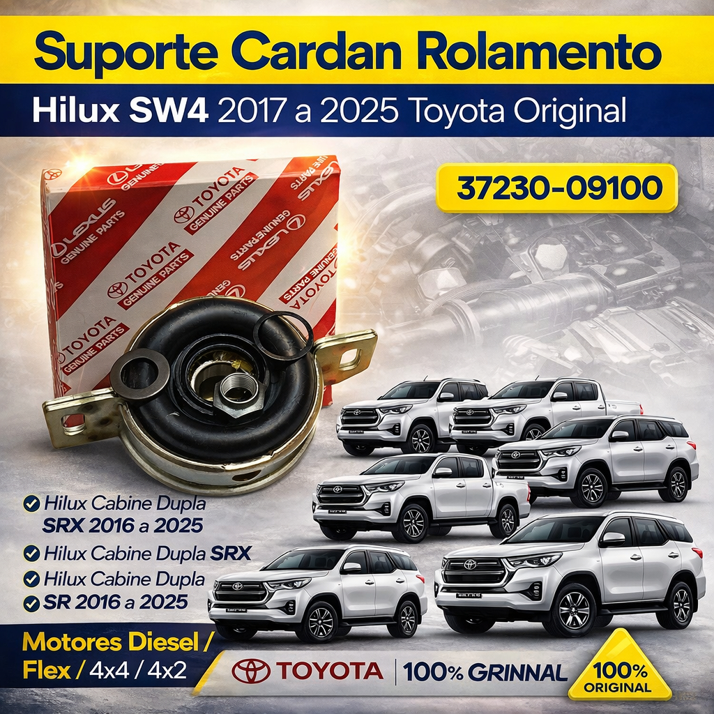 Rolamento Mancal Central Cardan Hilux Srv, Srx, SR, Sw4 Srv, Flex Diesel 4x4 4x2 2017 2018 a 2025
