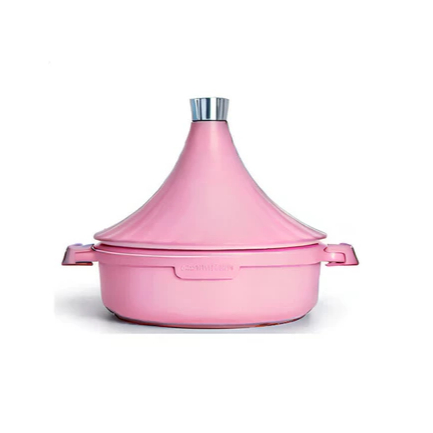 Panela Tagine Marroquina 28cm Cerâmica Antiaderente Dupla Tampa Cozimento a Vapor Panela Gourmet