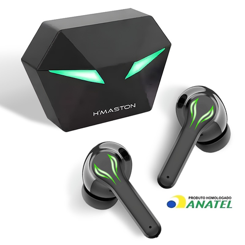 H'maston RS29 Fone De Ouvido Gamer Sem Fio Bluetooth 5.3 Intra-auricular com Microphone e Luz LED em Oferta na Shopee