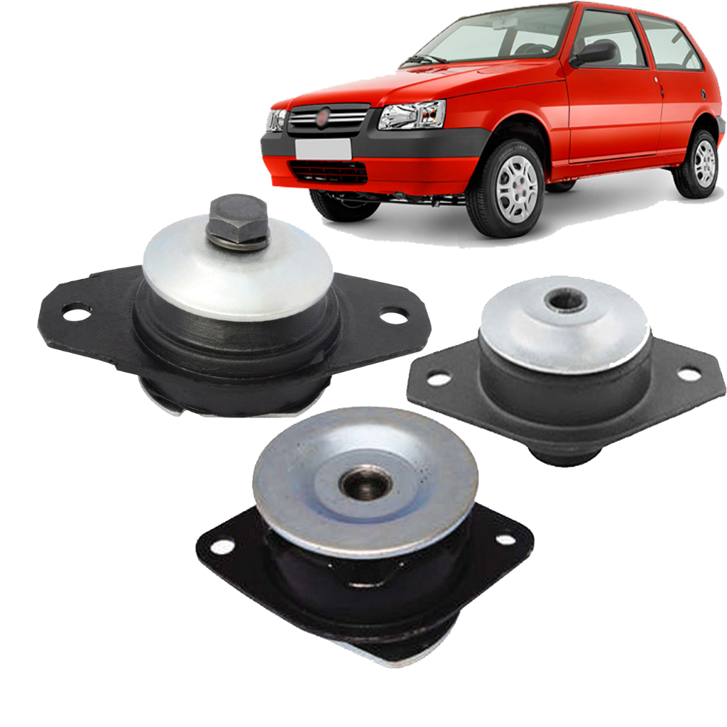Kit Coxim Calço Motor Fiat Uno Mille Fire 2001 2002 2003 2004 2005 2006 2007 2008 2009 2010