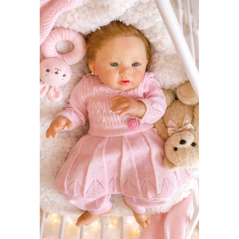 Saída de Maternidade Tricot Bebê Conjunto Princesa Flor