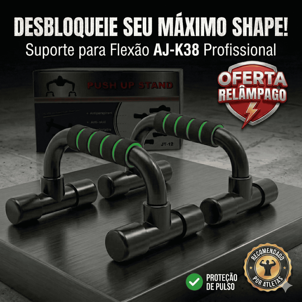 Par Apoio Suporte Para Flexão De Braço Ergonômico Academia Em Casa AJ-K38 Profissional
