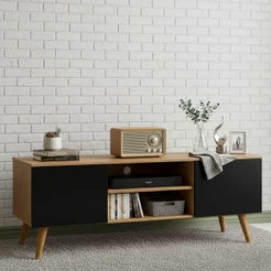 QUEIMA DE ESTOQUE - Rack Para TV Até 50” Com 2 Portas Nichos Sala Moderno