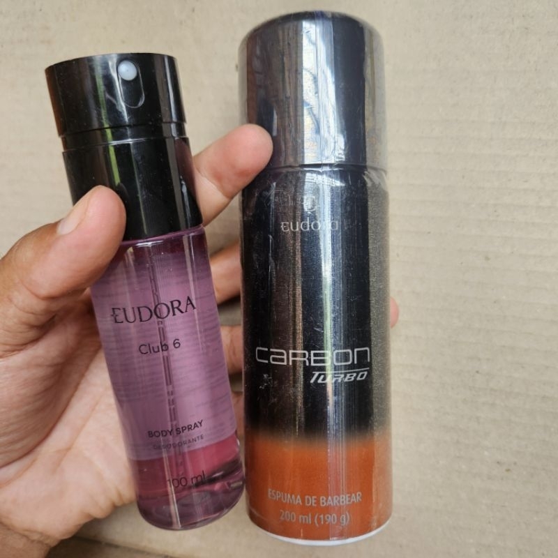 Kit Eudora 1 body spray club 6 + 1 espuma barbear carbon turbo lacrados