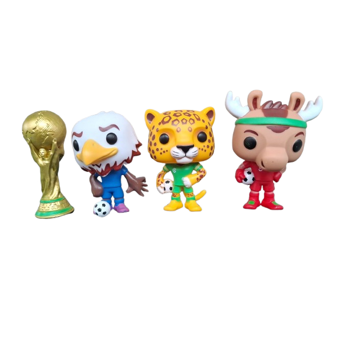 Brinquedo Kit 3 Bonecos + Taça  Mascote copa do mundo 2026  barato