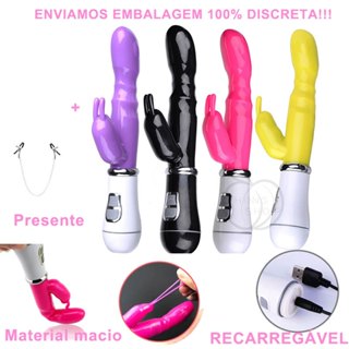 Vibrador Rabbit Masturbador Feminino Recarregável 10 modos de vibração Formato de Coelho+Ponto G Estimulador Clitoriano em Oferta na Shopee