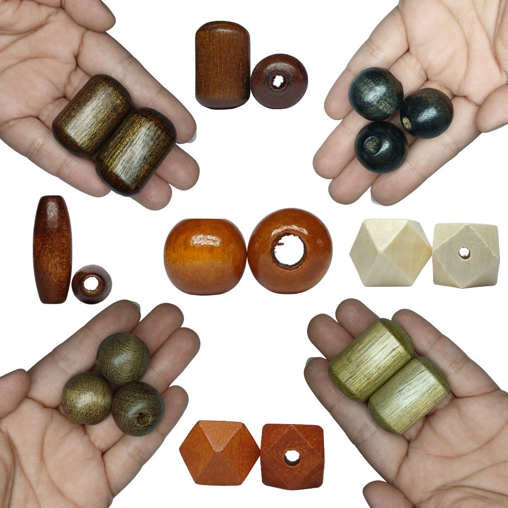 15 PÇS miçangas 100%  madeira 16 - 38MM p/ colar, pulseira e artesanatos  em geral