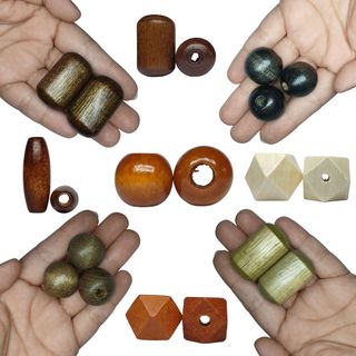 15 PÇS miçangas 100%  madeira 16 - 38MM p/ colar, pulseira e artesanatos  em geral