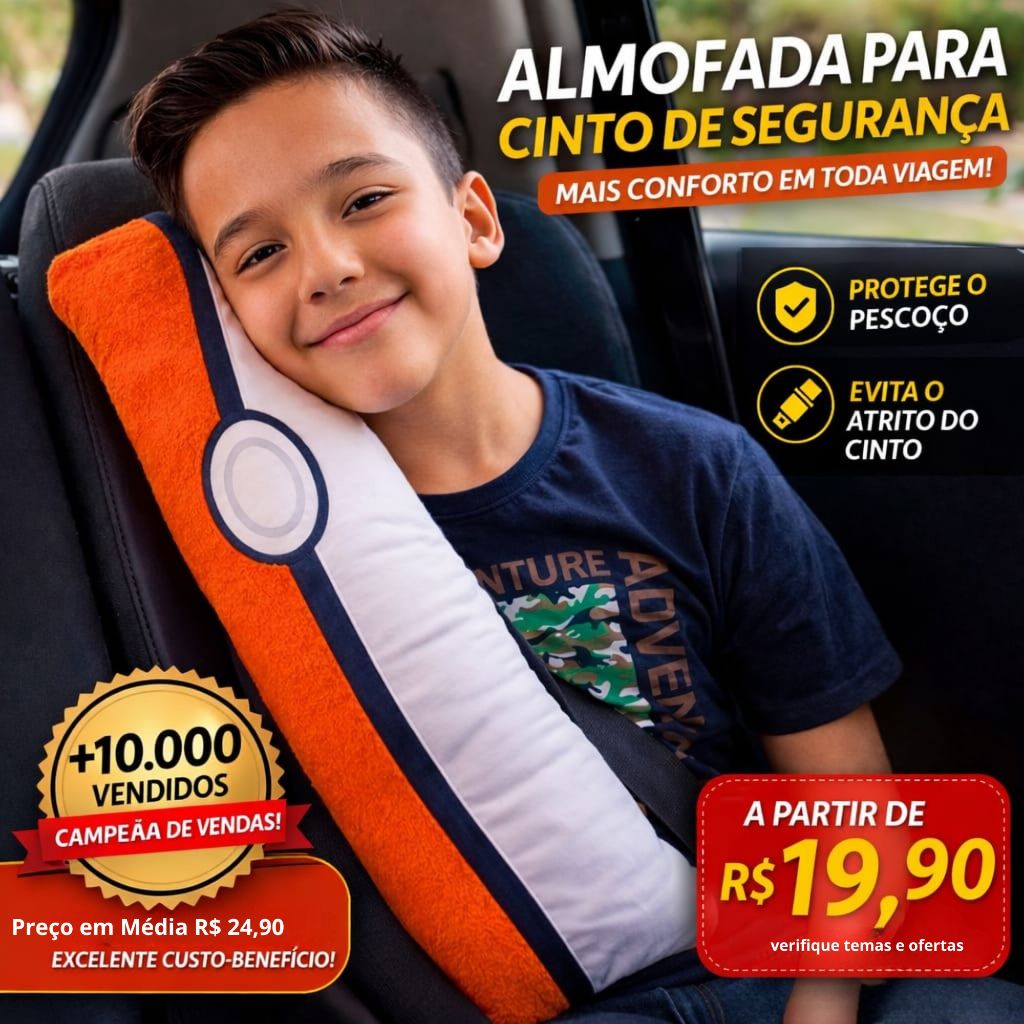 Imagem Almofada Protetora Para Cinto Segurança Carro Viagem Descanço Conforto Sublimação