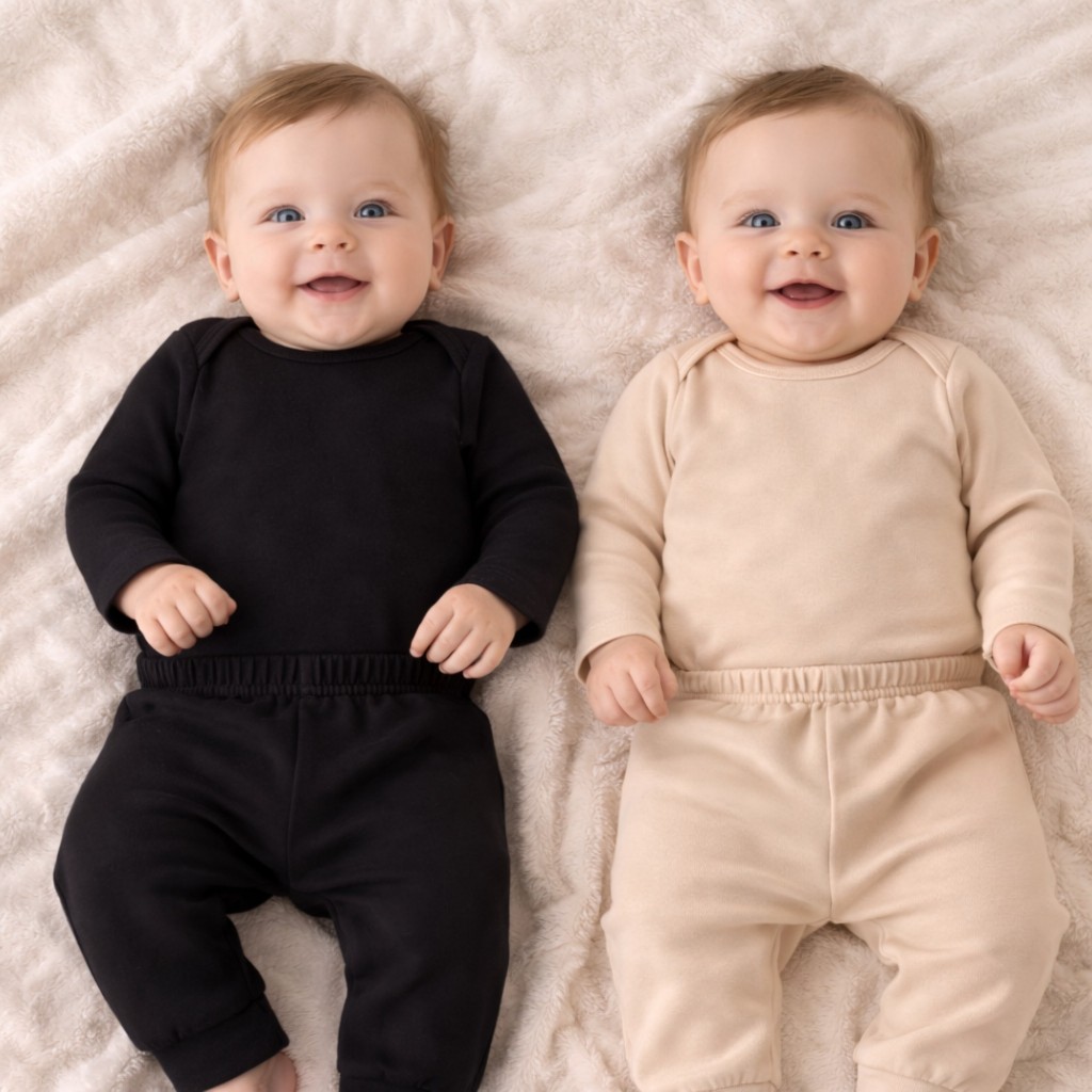 2 Conjuntos Térmico Bebê Masculino Body Manga Longa + Calça Inverno Macio Confortável P M G 1 2 3 Anos