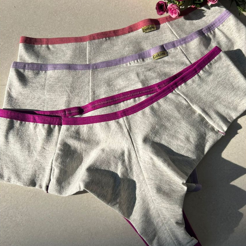 Kit Calcinha Algodão Fio Duplo Fio Dental Conforto Dia a Dia Lingerie Feminina Top