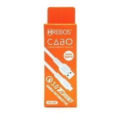 Cabo de Carregamento 1m Hrebos USB Type-C Turbo 3.0 HS-191 Carregador para iPhon