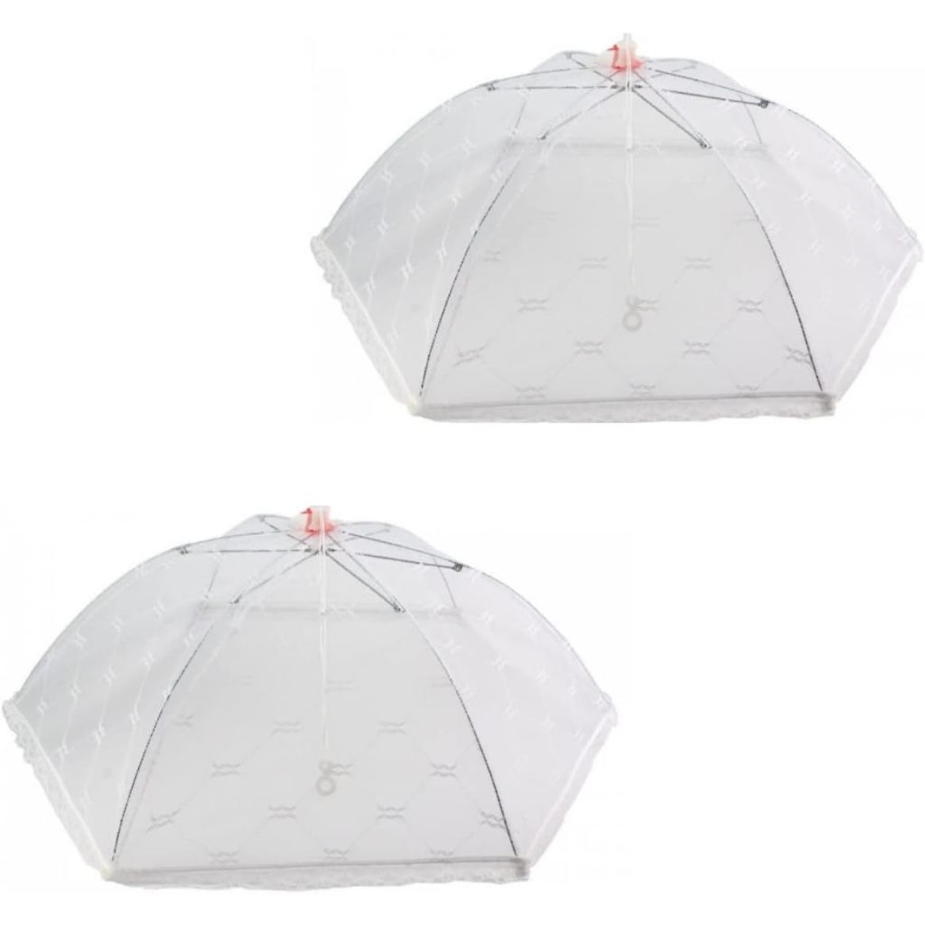 Kit 2 Protetores de Comida Dobrável 53cm Tela Retrátil Anti Moscas