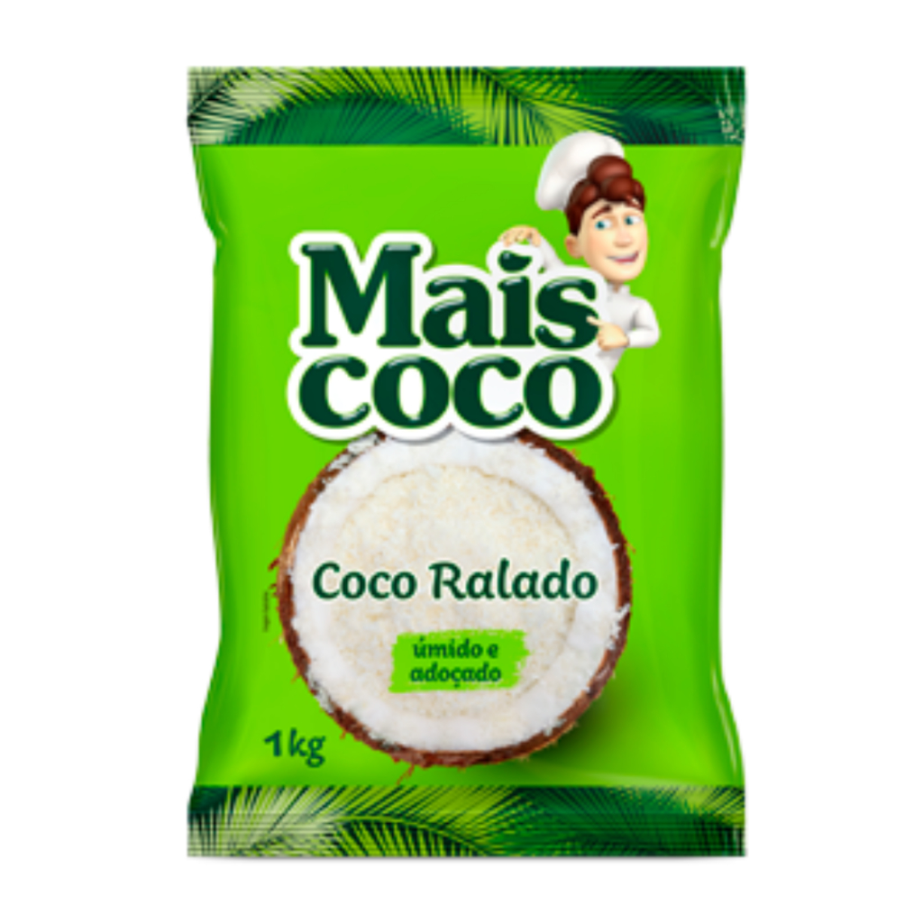 Coco Ralado Úmido e Adoçado - Mais Coco 1kg em Oferta na Shopee