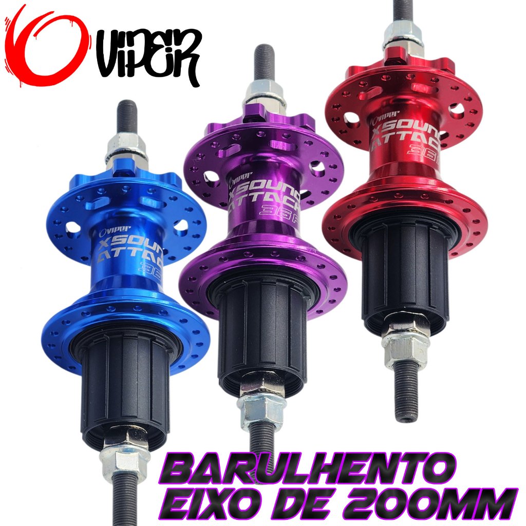 Cubo Traseiro Barulhento K7 Padrão HG 120 Clicks Eixo Porca 200mm Ideal P/ BMX Freeride Manobra Grau