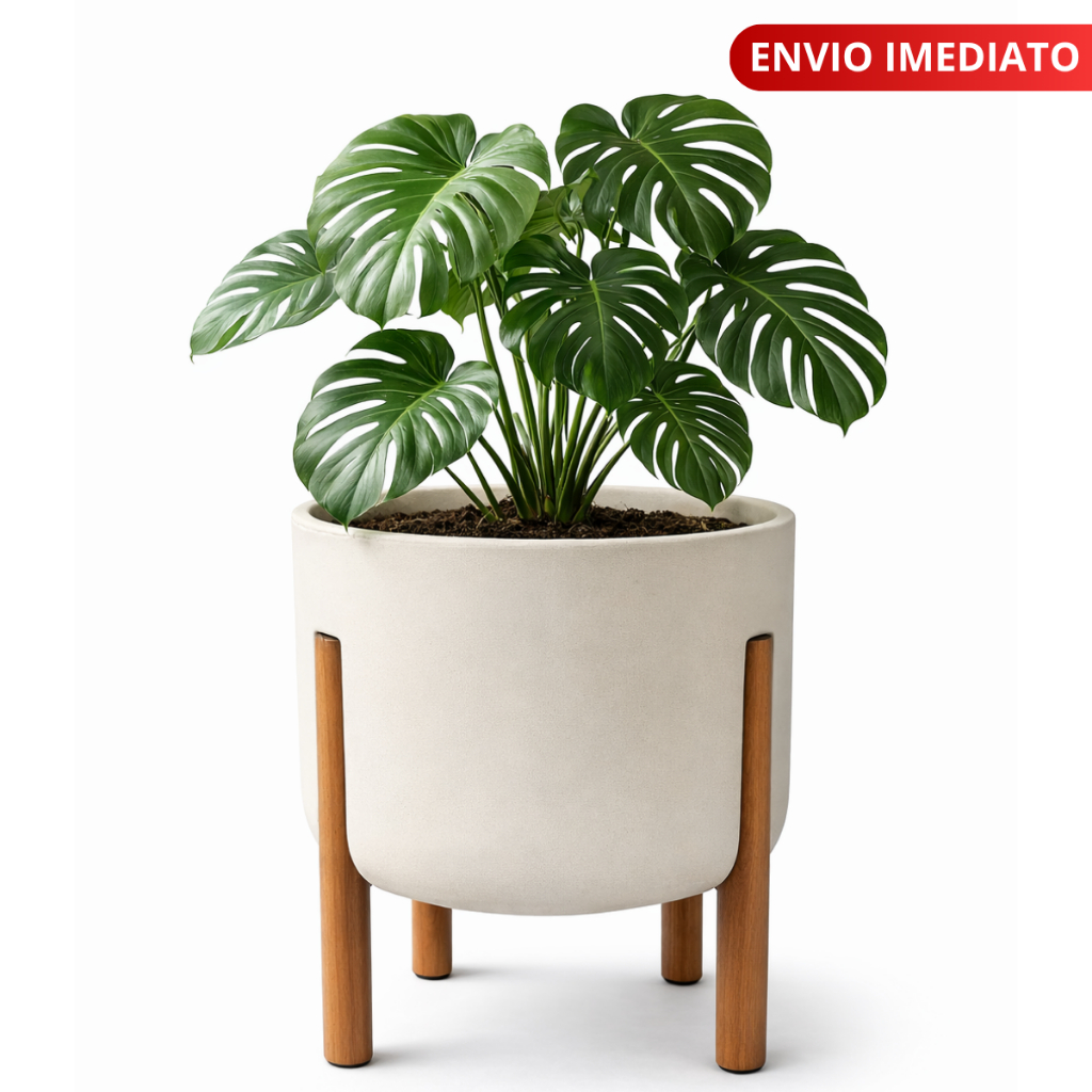 Vaso Polietileno Para Plantas com Pé de Madeira Vaso Nórdico com Suporte em Oferta na Shopee