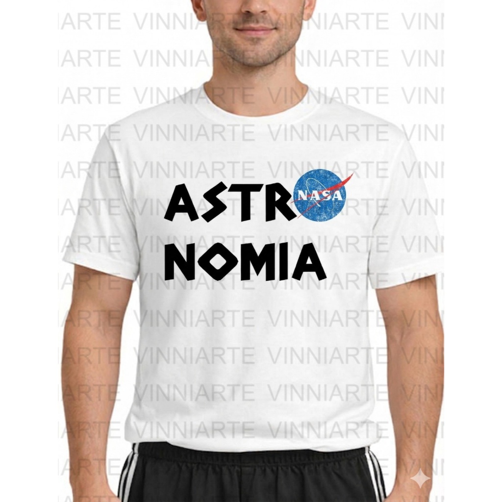 Camiseta feminina masculina curso Astronomia espaço nasa