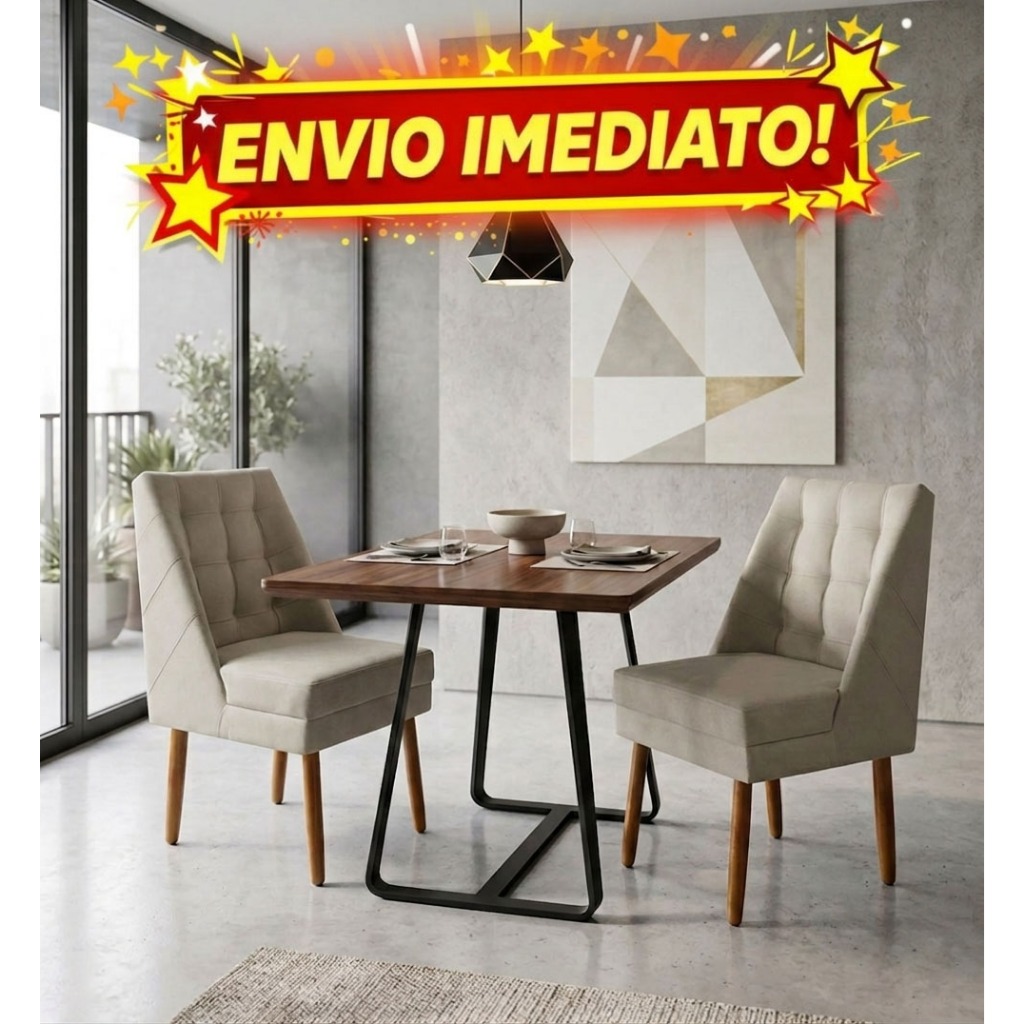 Kit 2 Cadeiras de Jantar Paris Suede - Meu Lar Decorações em Oferta na Shopee