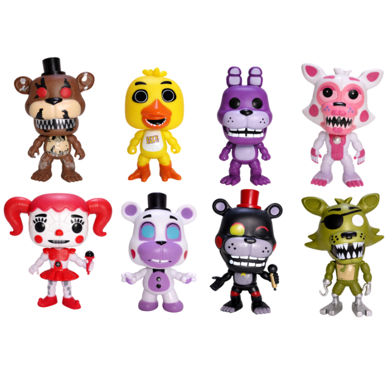 Boneco Colecionável Five Nights at Freddy´s, FNAF COM CAIXA Personalizada - Freedy, Bonny, Foxy, Chica, Baby