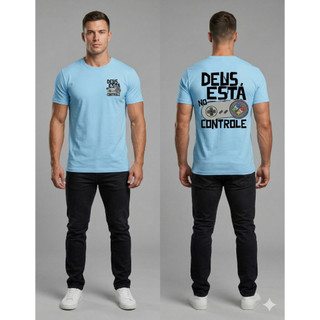 Camiseta Oversized Masculina Streetwear Cristã Gola Canelada Casual Basica