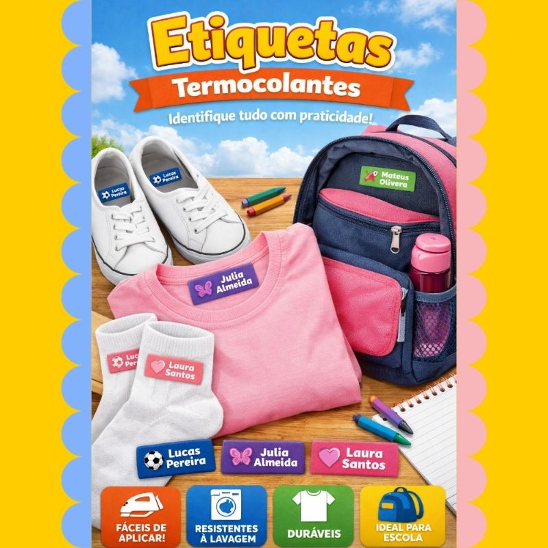 ETIQUETAS TERMOCOLANTES - DTF TÊXTIL - 5CMX1,2CM - DIVERSOS TEMAS NOVOS - ENVIE NAS OBSERVAÇÕES - LEIA O ANUNCIO!!!!