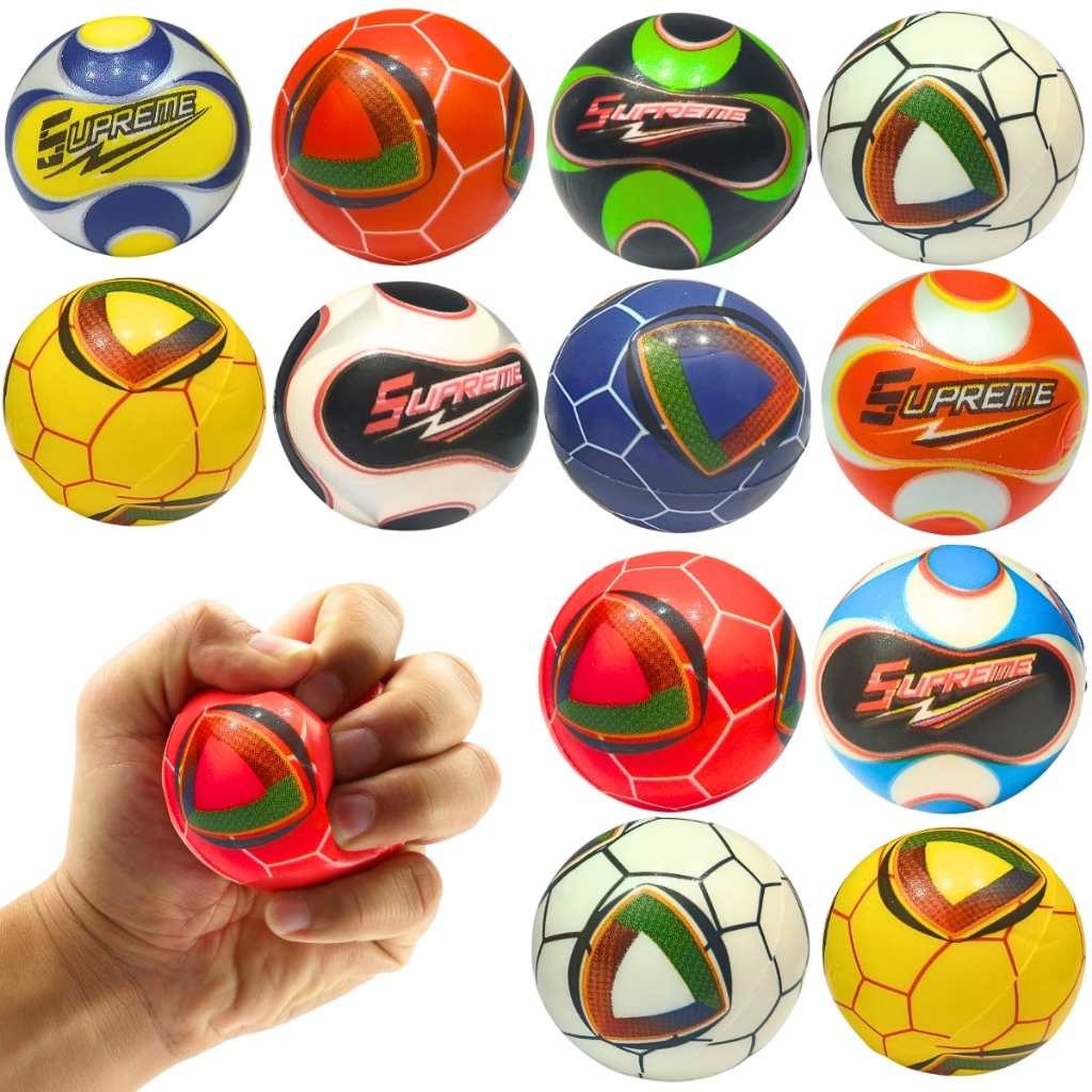 Kit 12 Squishy Bolinha Bola Futebol Copa Anti Stress Massagem Fisioterapia Brinquedo  Apertar Espuma
