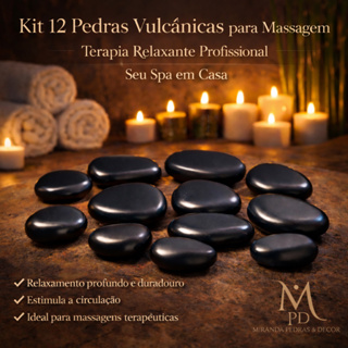 Kit 12 Pedras Quentes Vulcânicas para Massagem Corporal  | Pedras Naturais | Spa em Casa em Oferta na Shopee
