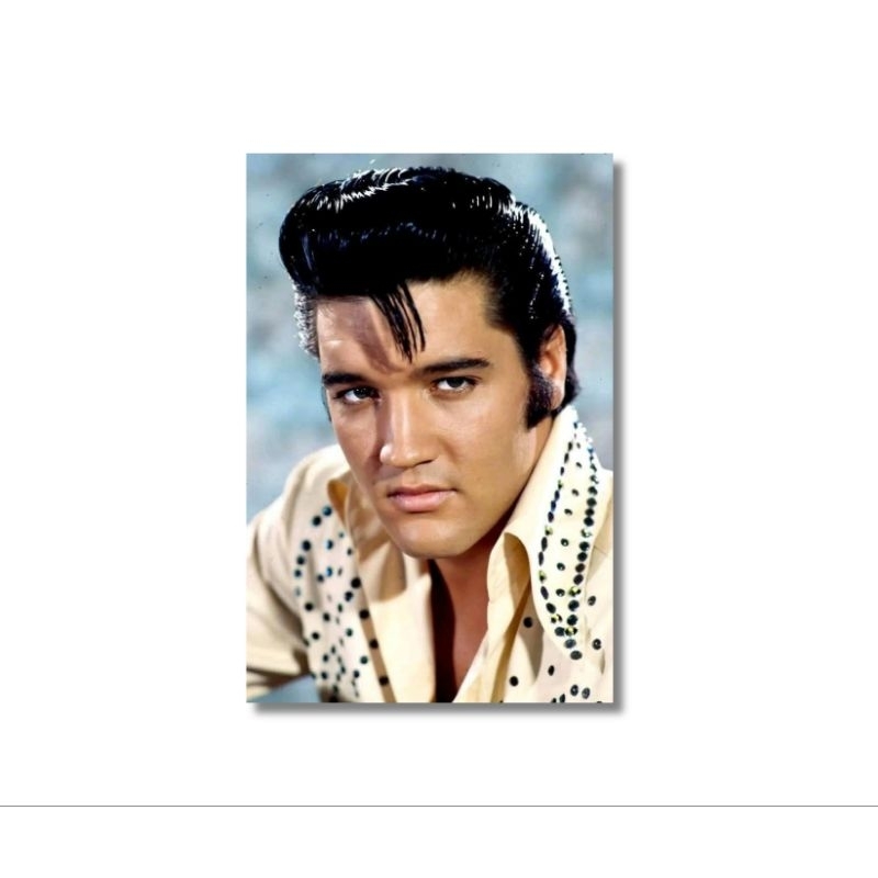 quadro decorativo Elvis Presley rei do rock jailhouse suspicious mind 28x40cm mdf