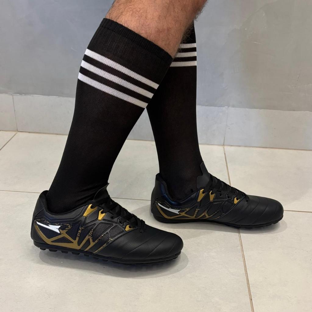 Chuteira Frente em Couro Legitimo Society Masculino Feminino unissex Resistente Costurada Original
