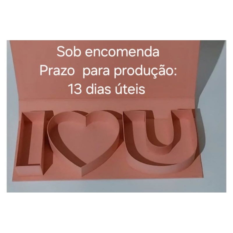 Caixa cartonada I Love You 35x14x4