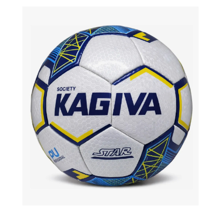 Bola Futebol De Campo Kagiva Star Costurada A Mão Azul