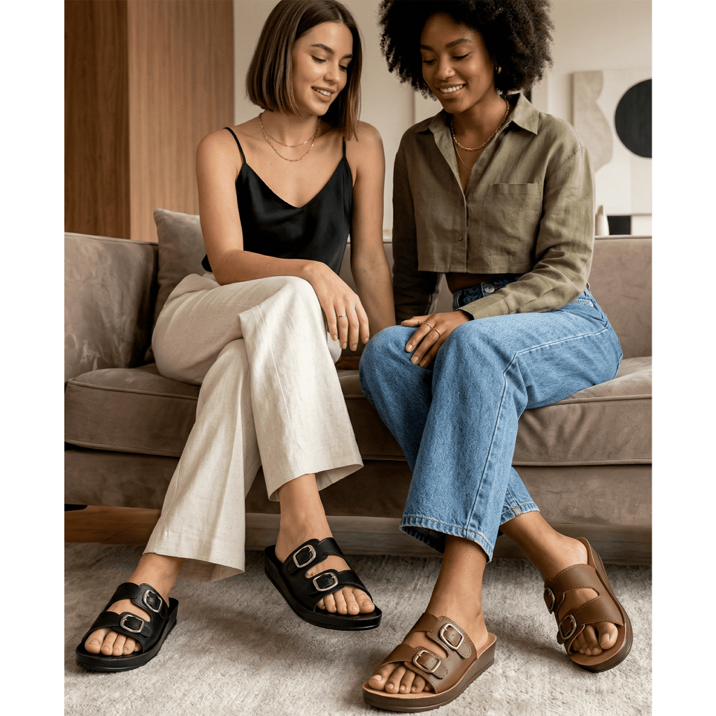 Kit 2 Pares Sandalia Feminina Ortopédica Confortavel Para Dores Plantar Esporão Terapia dos Pés