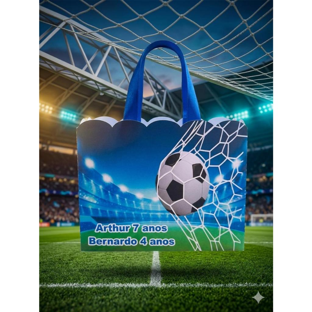 Sacolinha surpresa - Personalizada - Futebol - Lembrancinha de festa - Um golaço na sua Festa!