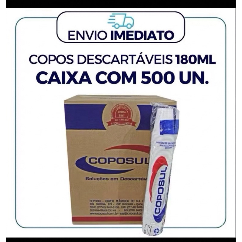 Copo Descartável 180 Ml Caixa Fechada com 500Unidades Atacado em Oferta na Shopee