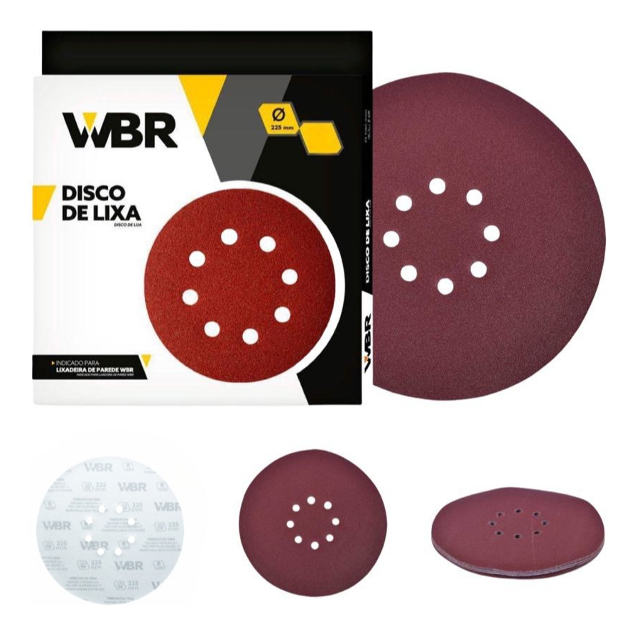 Disco De Lixa Girafa Wbr Wagner 225mm Grão 80 Caixa C/ 10un
